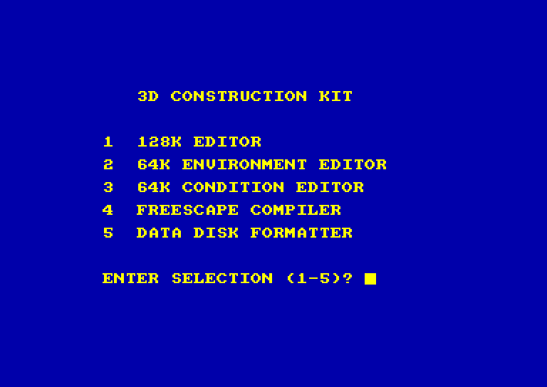 screenshot of the Amstrad CPC game 3D Construction Kit