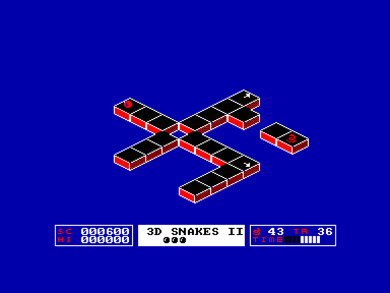 screenshot du jeu Amstrad CPC 3D Snakes II