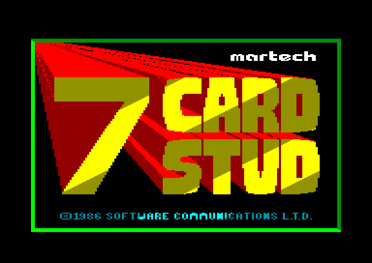 screenshot of the Amstrad CPC game 7 card stud