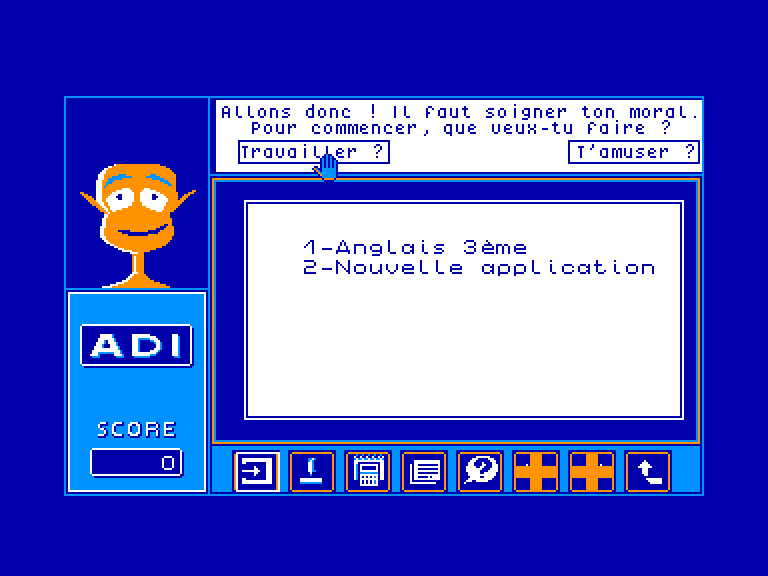 screenshot of the Amstrad CPC game ADI Anglais 3eme