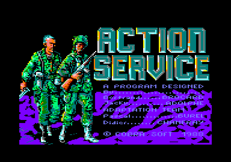 screenshot of the Amstrad CPC game Action Service