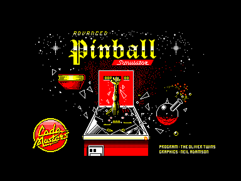 screenshot of the Amstrad CPC game Advanced pinball simulator