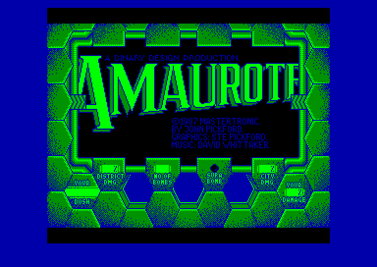 screenshot of the Amstrad CPC game Amaurote