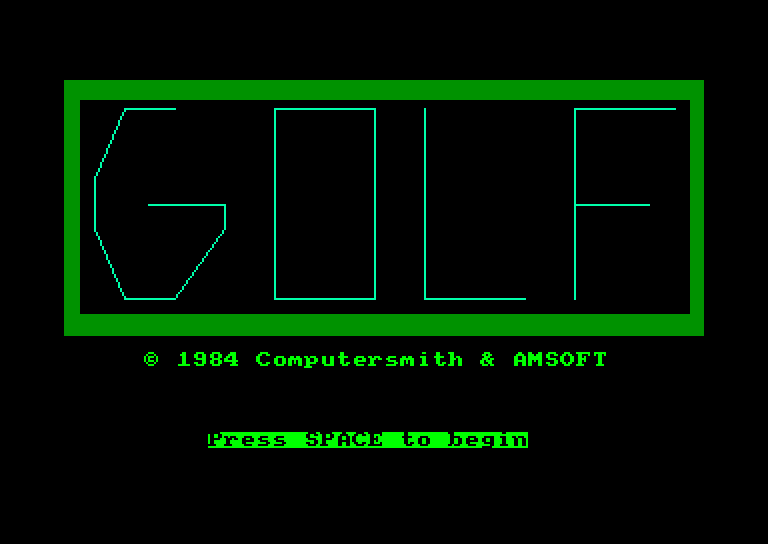 screenshot of the Amstrad CPC game Amsgolf
