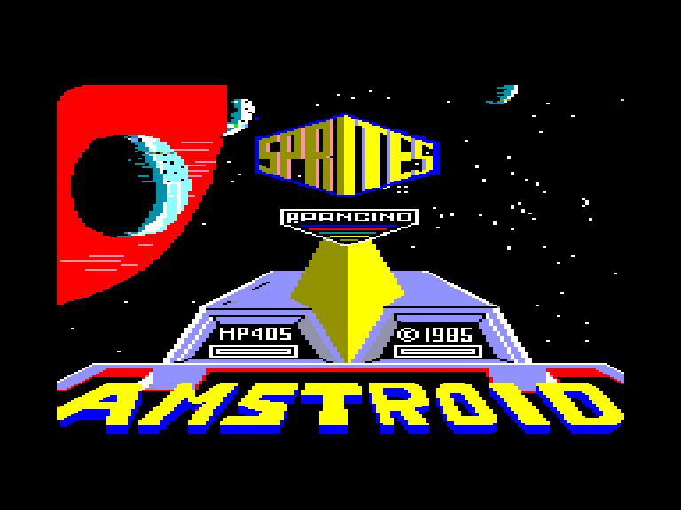 screenshot of the Amstrad CPC game Amstroid