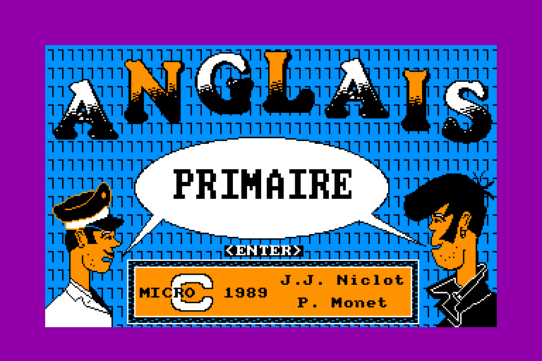 screenshot of the Amstrad CPC game Anglais - Primaire