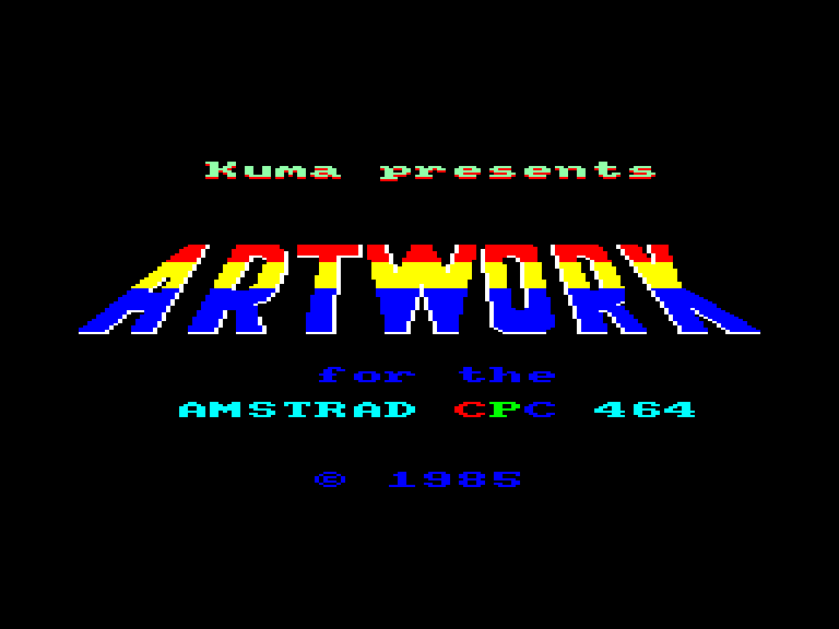 screenshot of the Amstrad CPC game Artwork