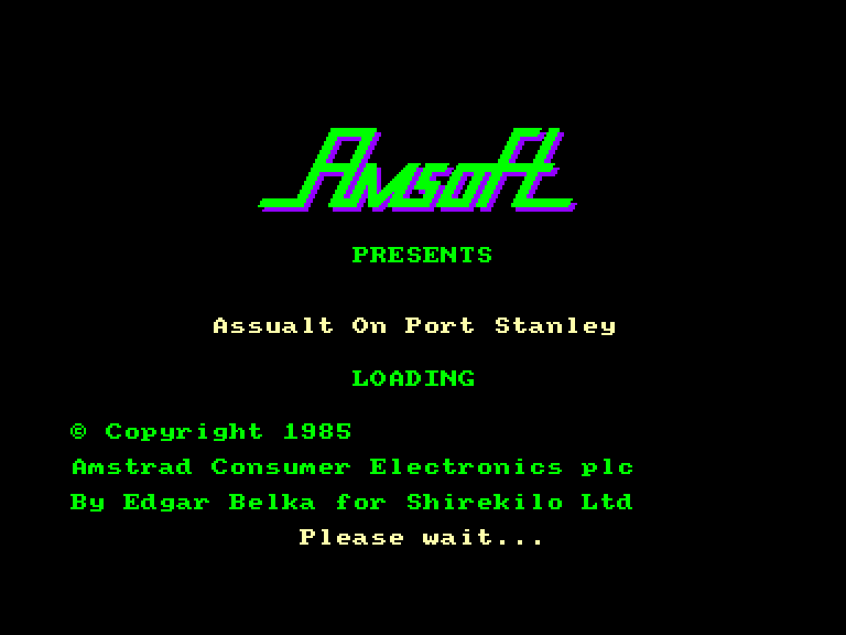 screenshot du jeu Amstrad CPC Assault on Port Stanley