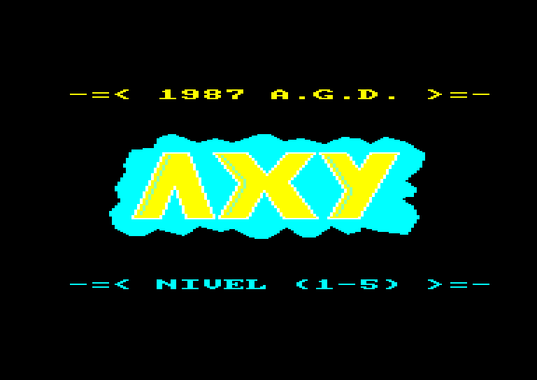 screenshot of the Amstrad CPC game Axy