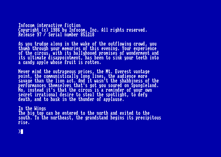 screenshot of the Amstrad CPC game Ballyhoo