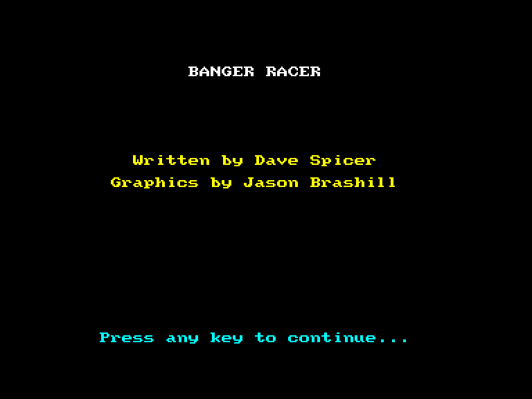 screenshot of the Amstrad CPC game Banger Racer