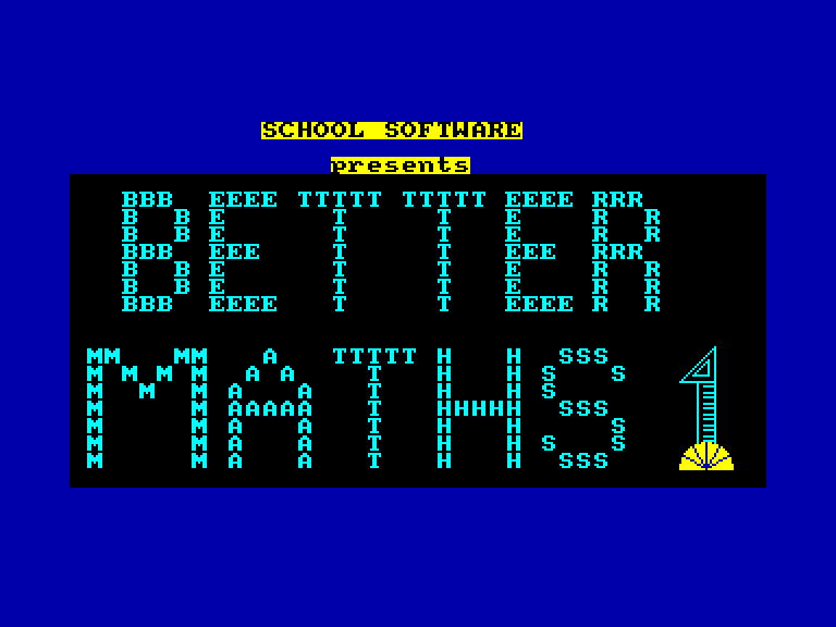screenshot of the Amstrad CPC game Better Maths - Age 12-16