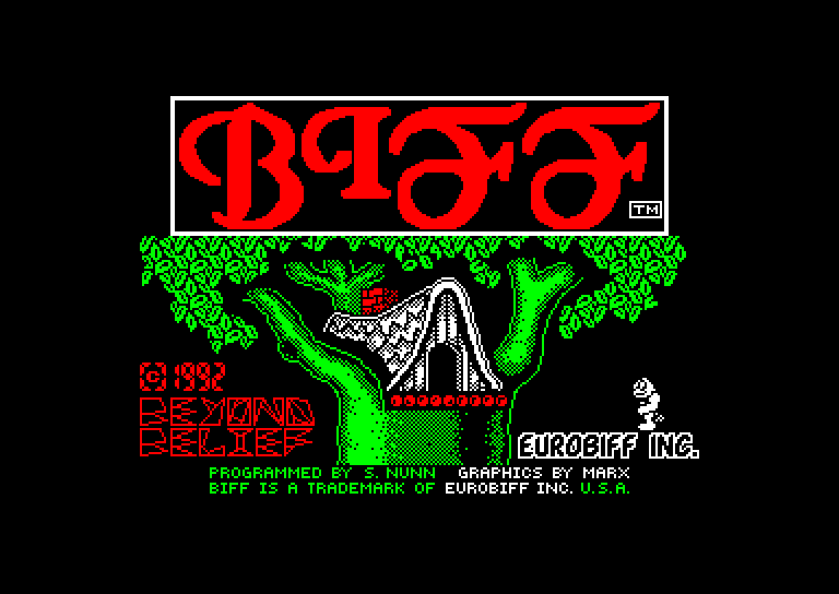screenshot of the Amstrad CPC game Biff