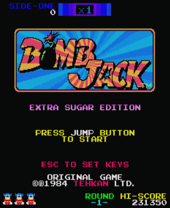 loading screen of the Amstrad CPC game Bomb Jack Extra Sugar by Anthony Flack