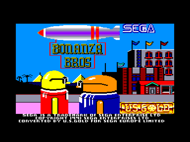 screenshot of the Amstrad CPC game Bonanza Bros