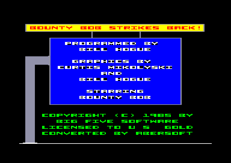 screenshot of the Amstrad CPC game Bounty Bob Strikes Back