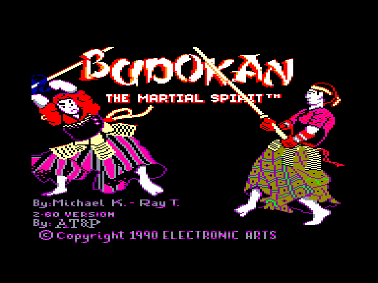screenshot of the Amstrad CPC game Budokan the Martial Spirit