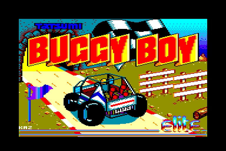 screenshot of the Amstrad CPC game Buggy Boy