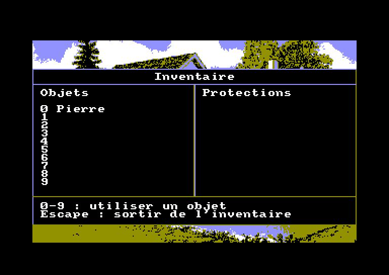 screenshot of the Amstrad CPC game CPC Aventure