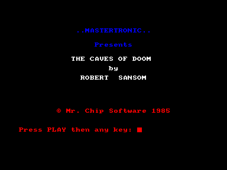screenshot of the Amstrad CPC game Caves of Doom (the)