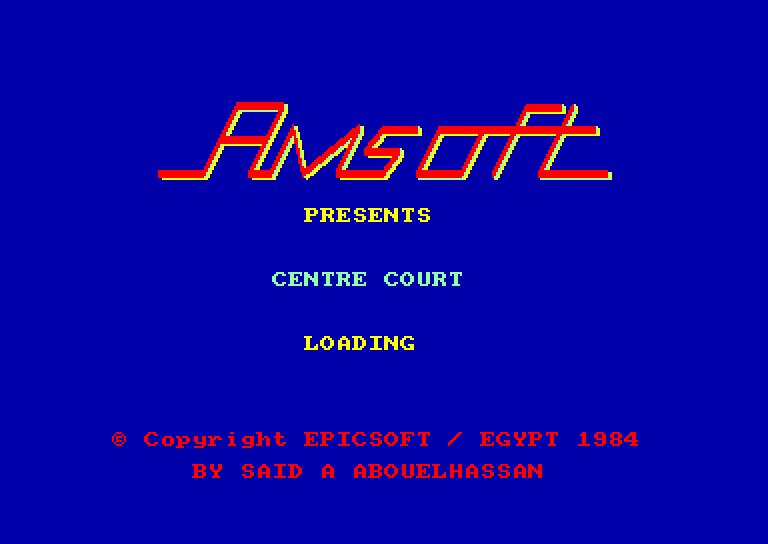 screenshot du jeu Amstrad CPC Centre court tennis