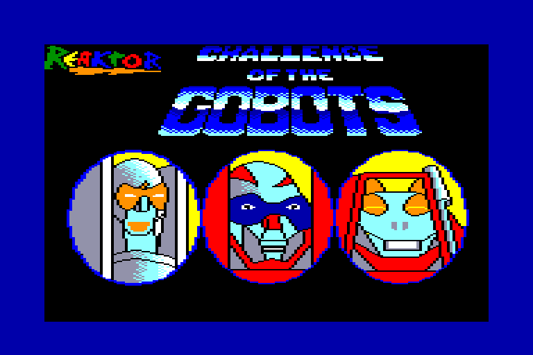 screenshot of the Amstrad CPC game Challenge of the Gobots