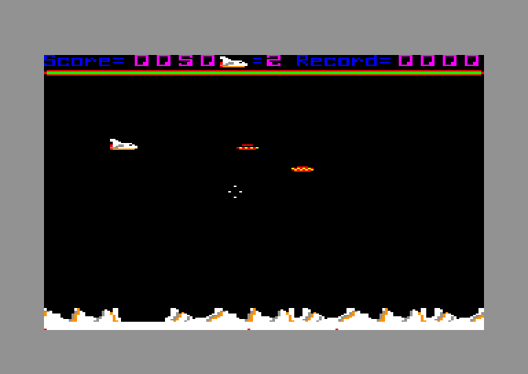 screenshot of the Amstrad CPC game Challenger 2014