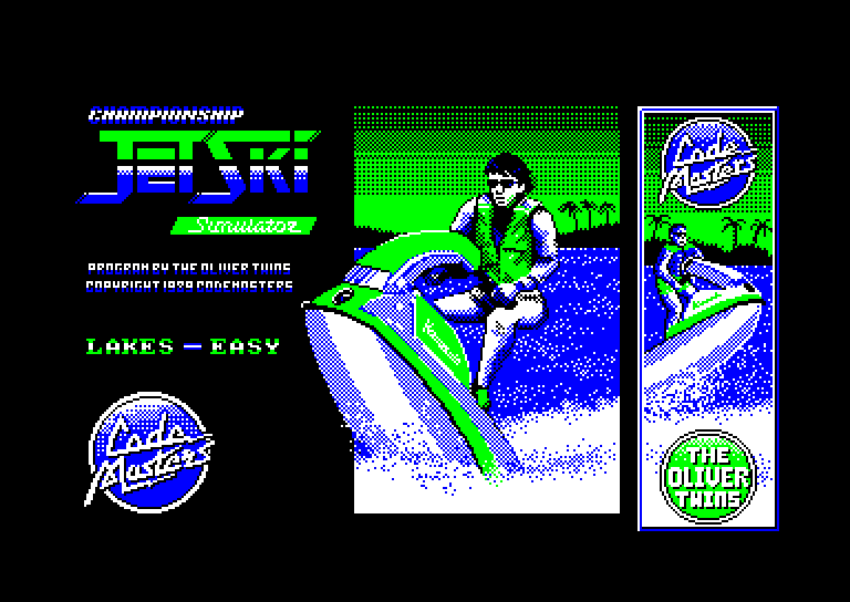 screenshot of the Amstrad CPC game Championship Jet Ski Simulator