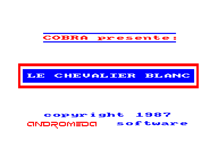 screenshot of the Amstrad CPC game Chevalier Blanc (le)