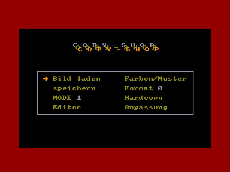 screenshot of the Amstrad CPC game Copy-Shop