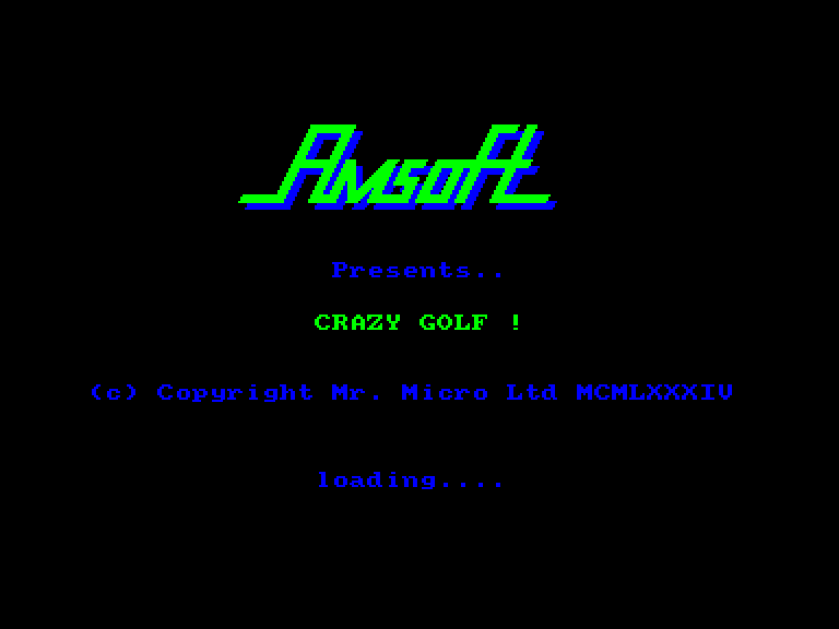 screenshot du jeu Amstrad CPC Crazy golf