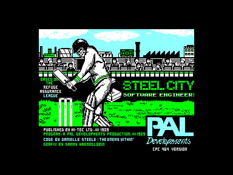 screenshot of the Amstrad CPC game Cricket Captain
