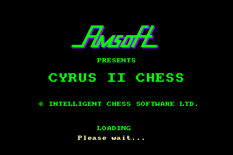 screenshot of the Amstrad CPC game Cyrus II Chess