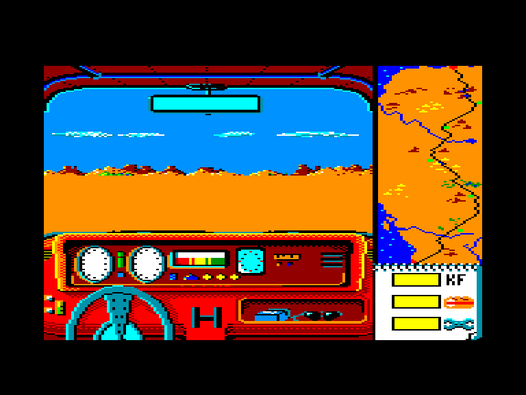 screenshot du jeu Amstrad CPC Dakar 4x4