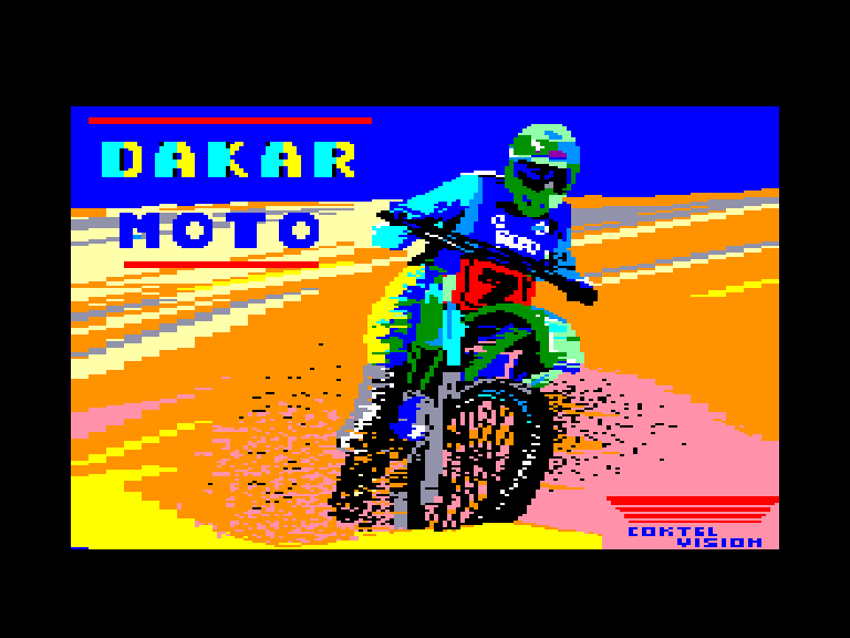 screenshot of the Amstrad CPC game Dakar moto