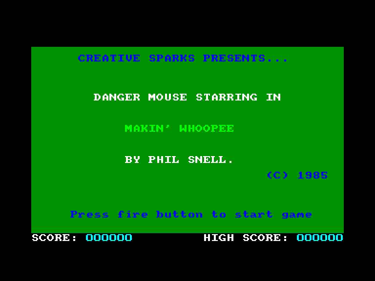 screenshot du jeu Amstrad CPC Danger Mouse In Makin' Whoopee