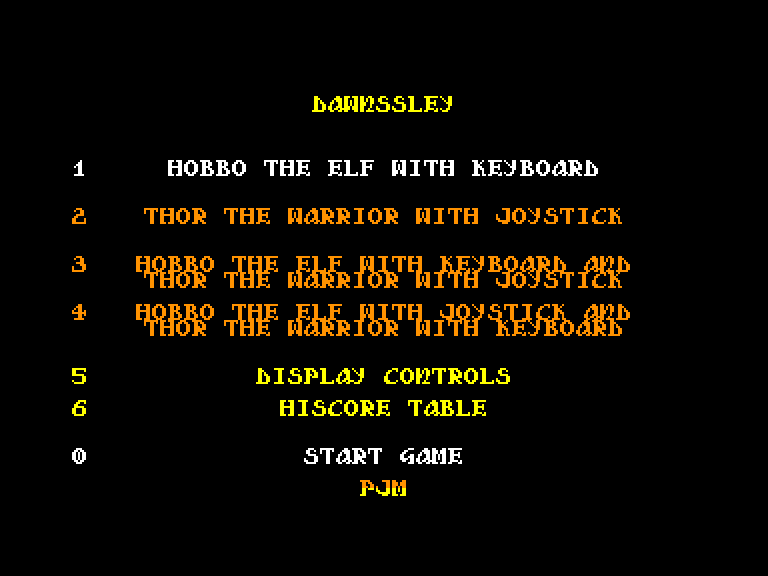 screenshot du jeu Amstrad CPC Dawnssley