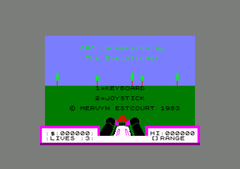 screenshot of the Amstrad CPC game Deathchase