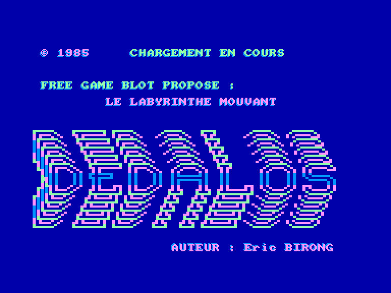 screenshot of the Amstrad CPC game Dedalos