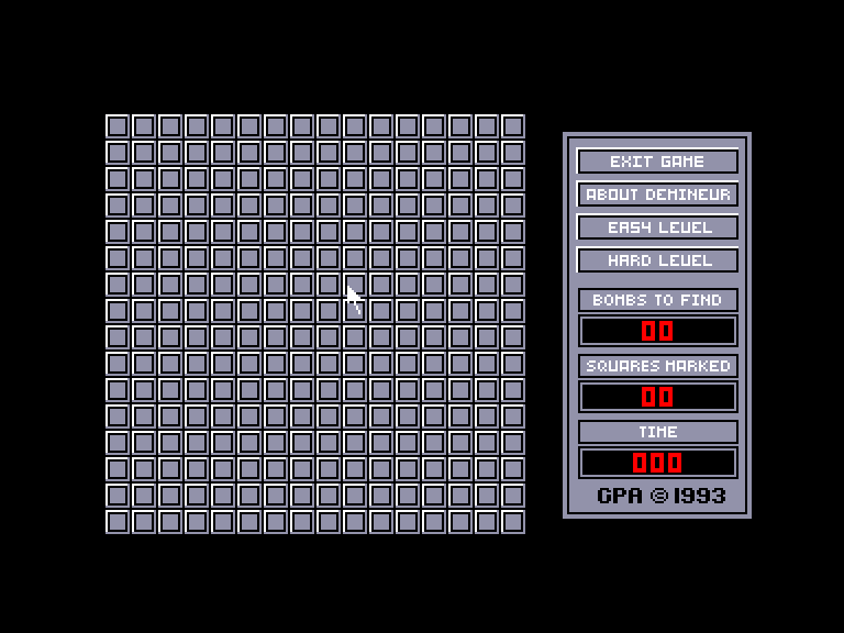 screenshot du jeu Amstrad CPC Démineur