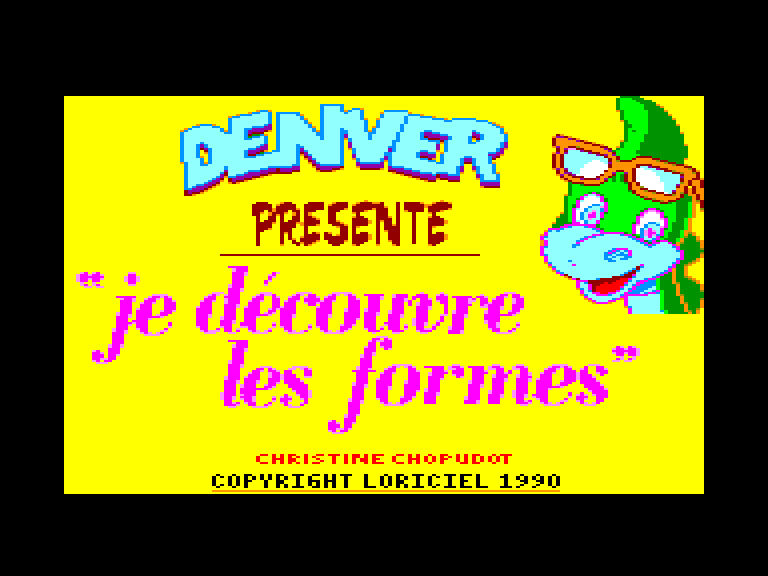 screenshot of the Amstrad CPC game Denver - Je decouvre les formes
