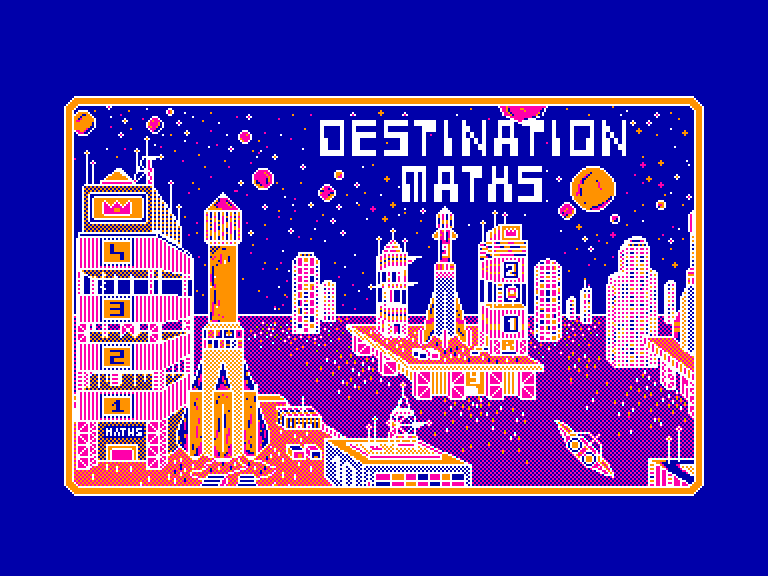screenshot of the Amstrad CPC game Destination Maths CE1-CE2
