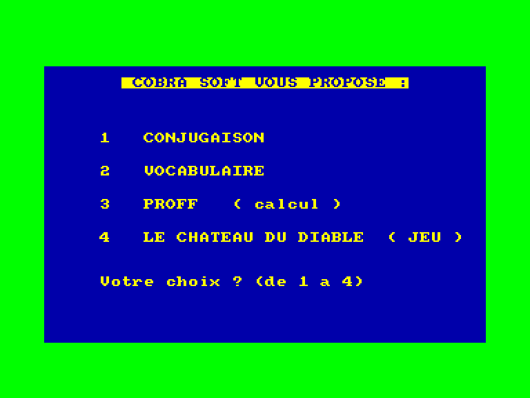 screenshot of the Amstrad CPC game Disquette Educative 4