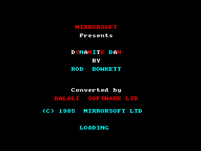 screenshot of the Amstrad CPC game Dynamite dan