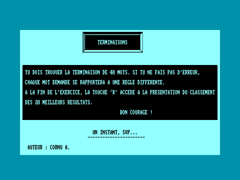 screenshot du jeu Amstrad CPC Educatif 2