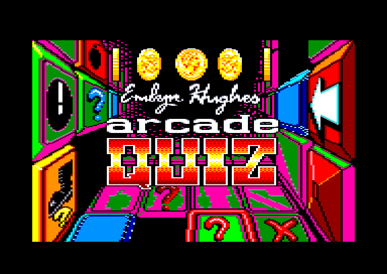 screenshot of the Amstrad CPC game Emlyn hughes arcade quiz