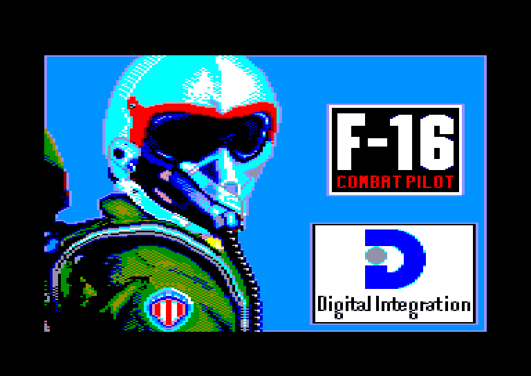 screenshot of the Amstrad CPC game F-16 Combat Pilot