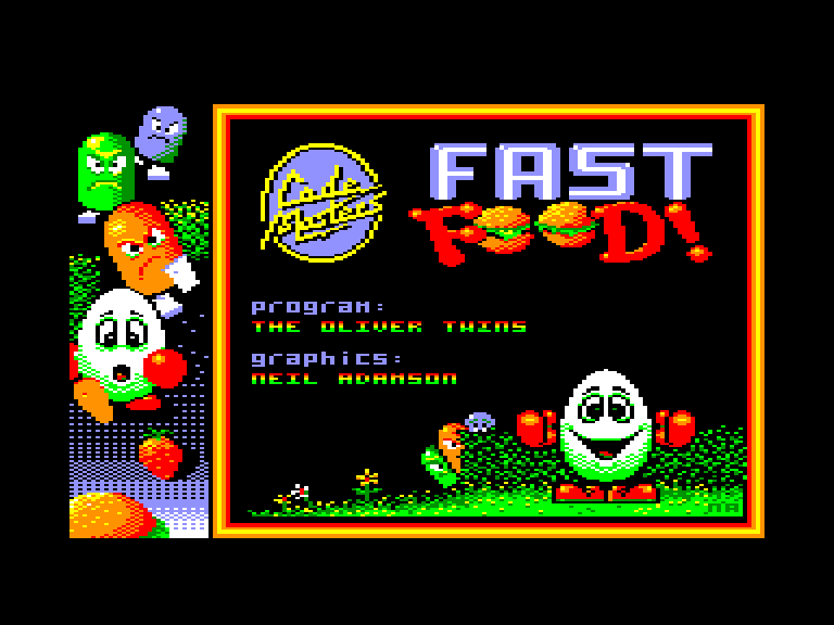 screenshot of the Amstrad CPC game Fast Food Dizzy