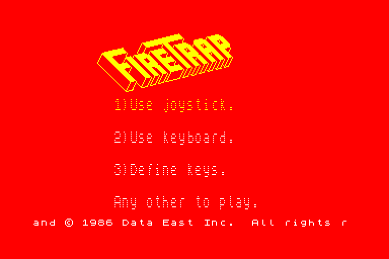 screenshot of the Amstrad CPC game Firetrap