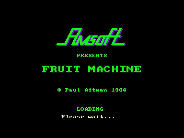 screenshot du jeu Amstrad CPC Fruit machine
